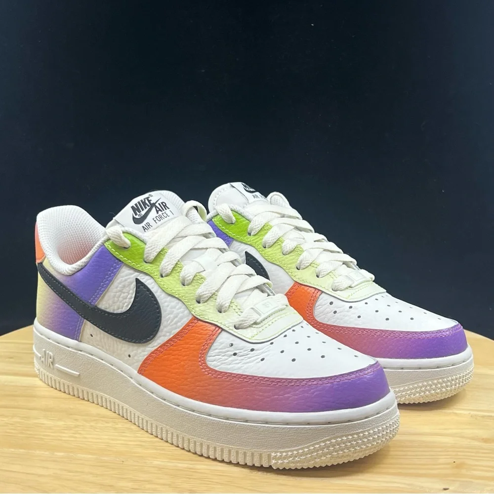 Nike Women's Air Force 1 Low '07 Multi-Color Gradient FD0801-100 Size 6 - Picture 4 of 10